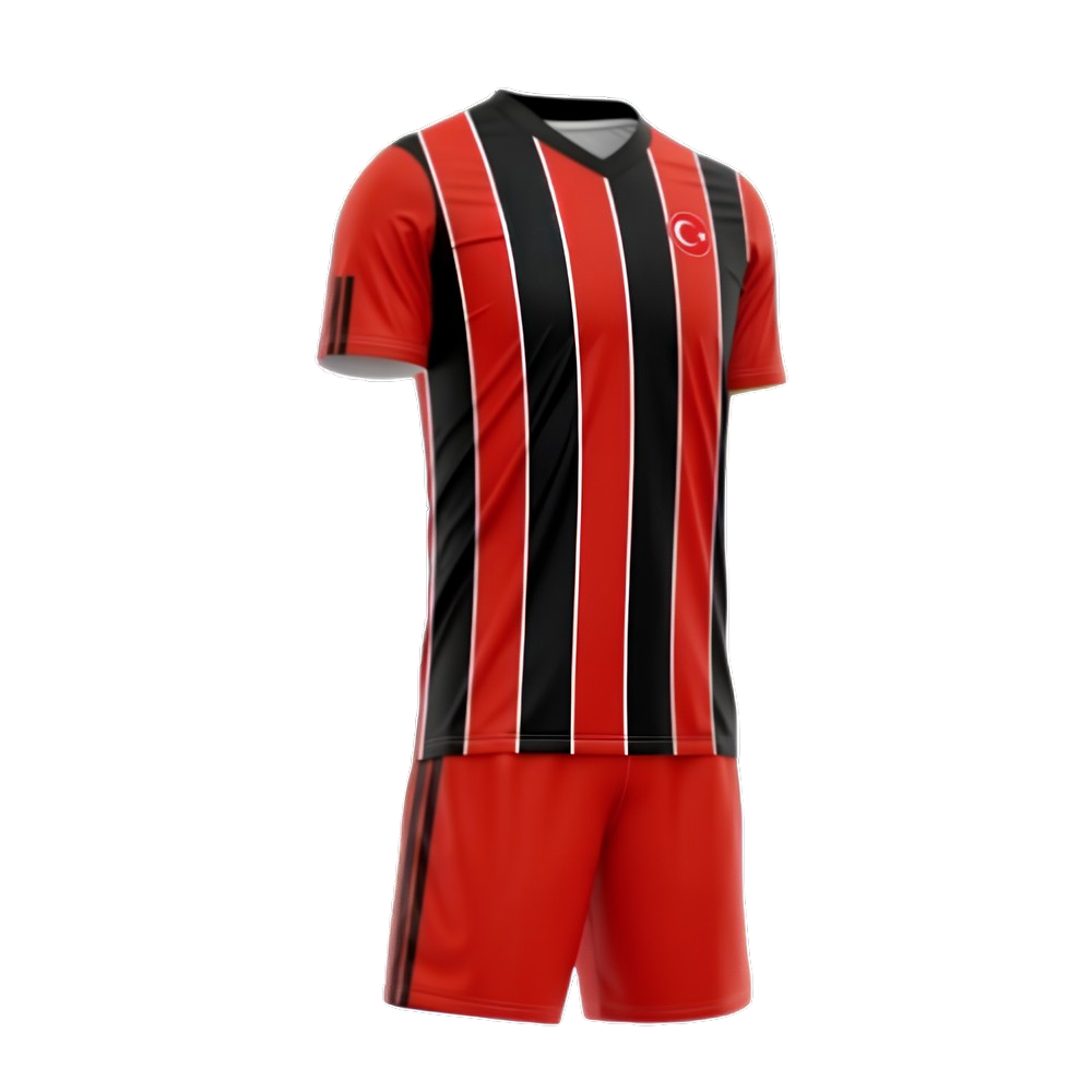 Siyah Kırmızı Çubuklu Forma