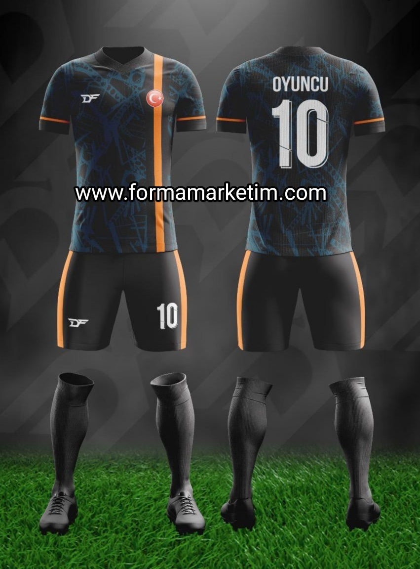 Forma Marketim Siyah Lacivert Turuncu Forma