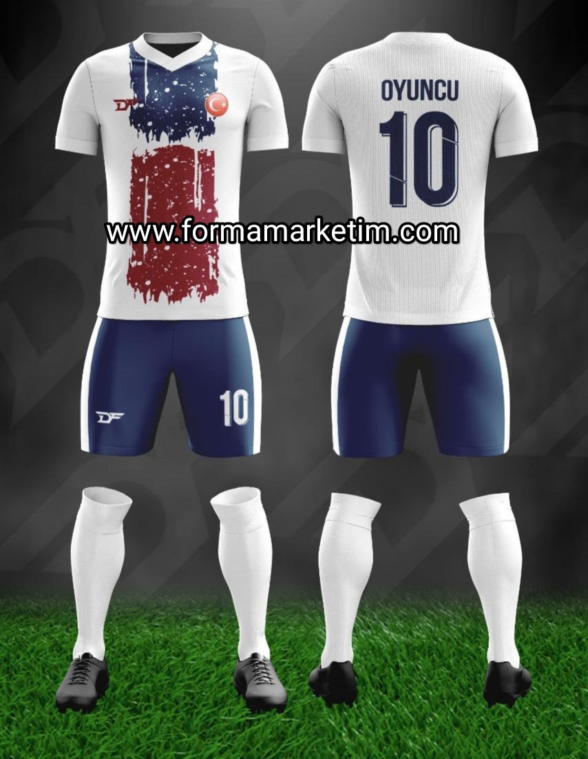 Forma Marketim Beyaz Lacivert Kırmızı Forma