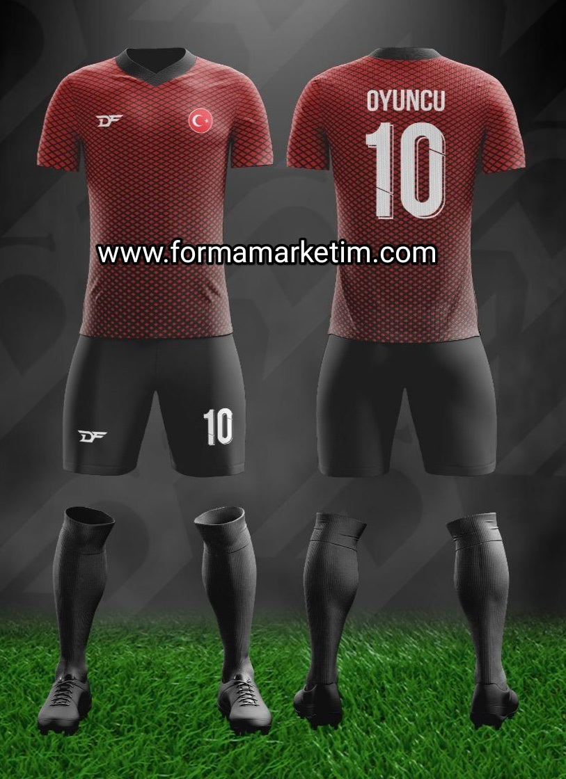 Forma Marketim Kırmızı Siyah Forma