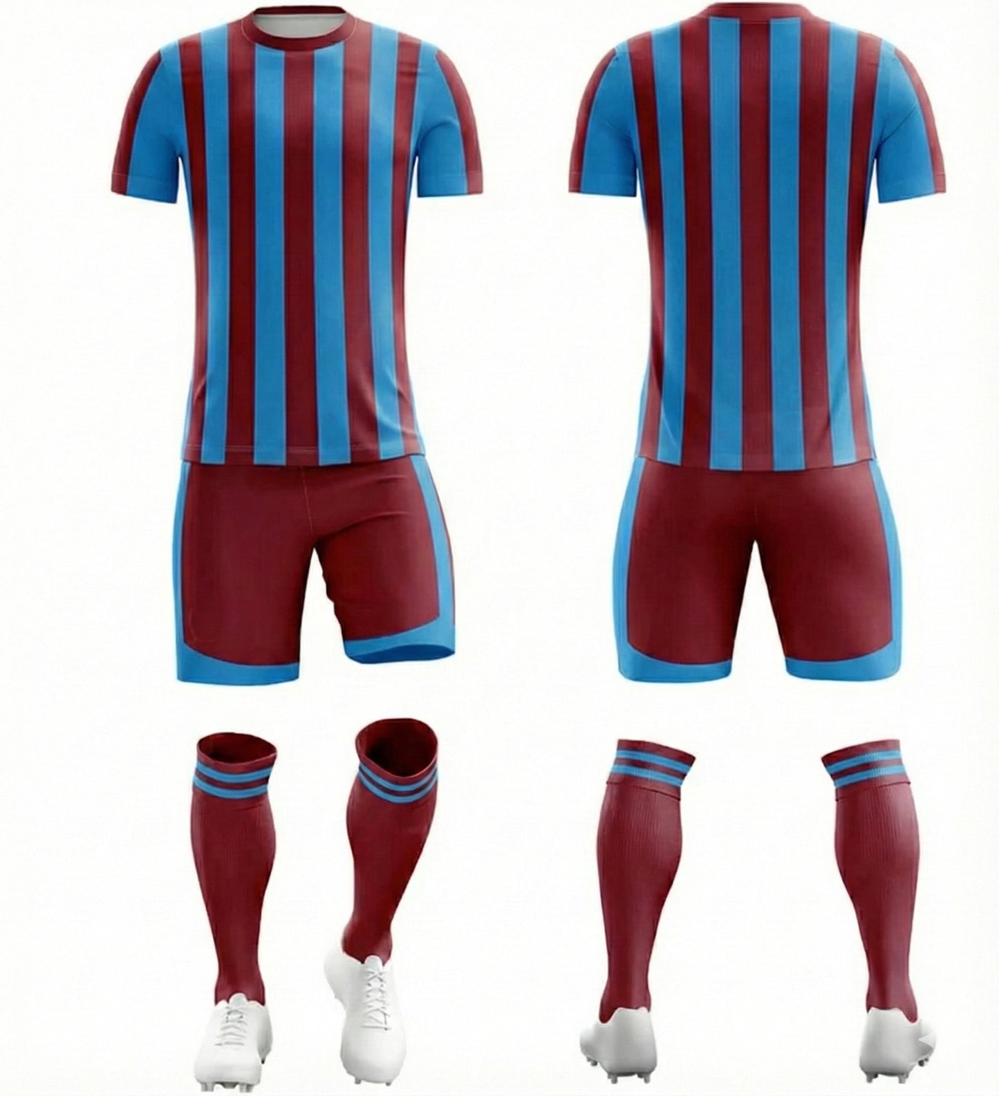 Bordo Mavi Çubuklu Forma