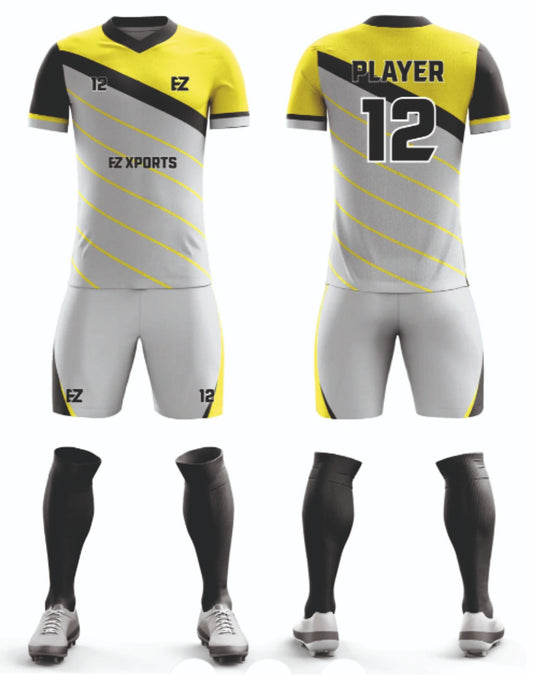 Yellow Gray Color Combination Design Jersey