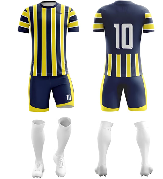Yellow Navy Blue Striped Jersey