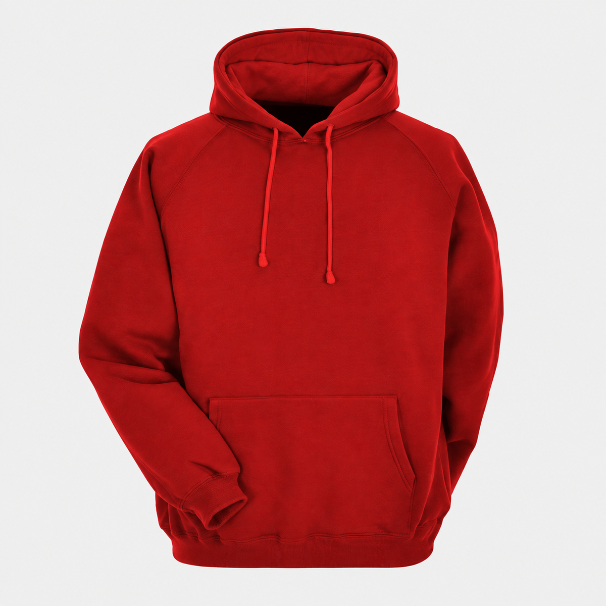 Kırmızı şardonlu 3 iplik sweatshirt - logosuz, baskısız kapüşonlu model ön görünüm