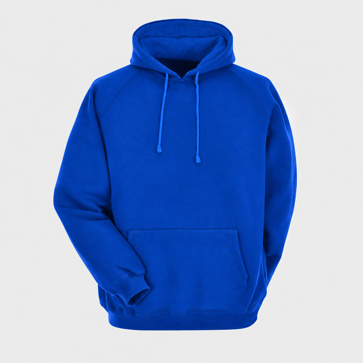 Saks Mavi şardonlu 3 iplik sweatshirt - logosuz, baskısız kapüşonlu model ön görünüm